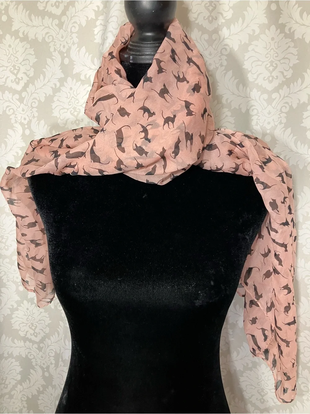 Chiffon Black Cat Scarf